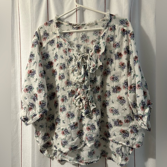 Denim and supply ruffle top floral - Picture 2 of 5